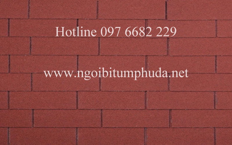 Ngói Bitum phủ đá kiểu chữ nhật màu đỏ